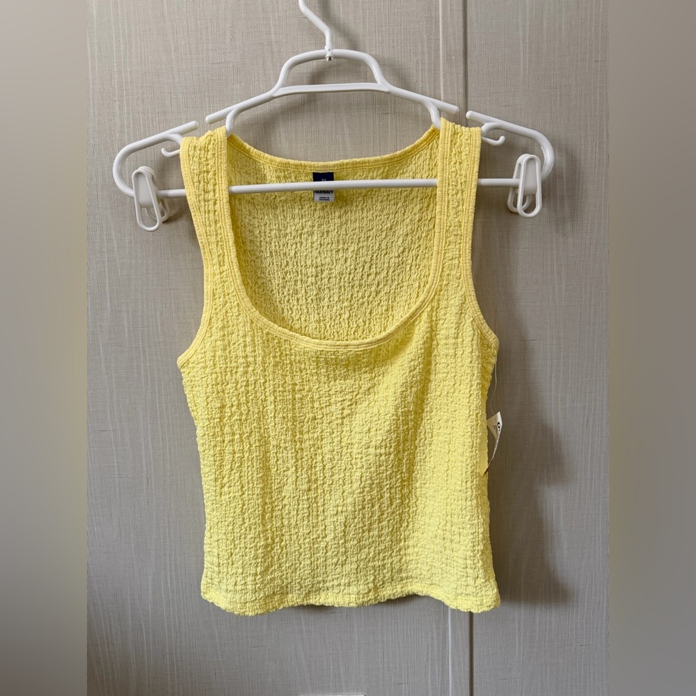 Old Navy Yellow Textured Tank Top